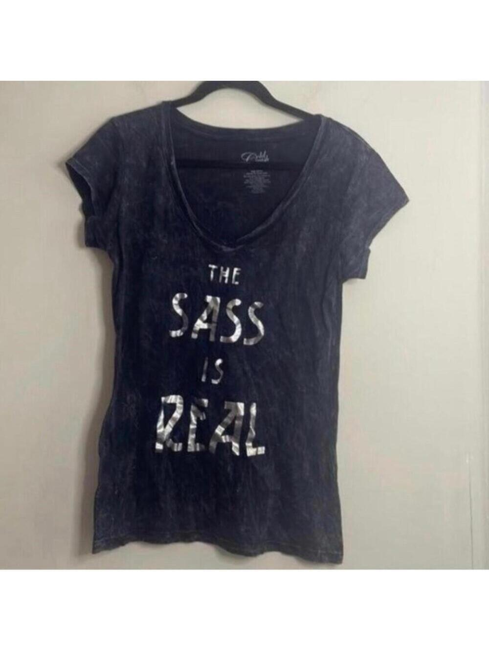 Cold Crush 100% Cotton the sass is real graphic burnout shirt